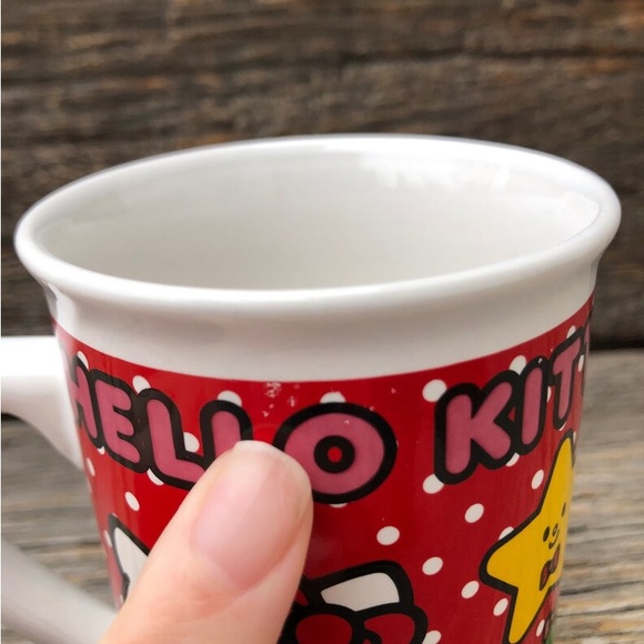 Hello Kitty Mug Christmas vintage Sanrio coffee cup Authentic cute polka dot - Picture 8 of 11